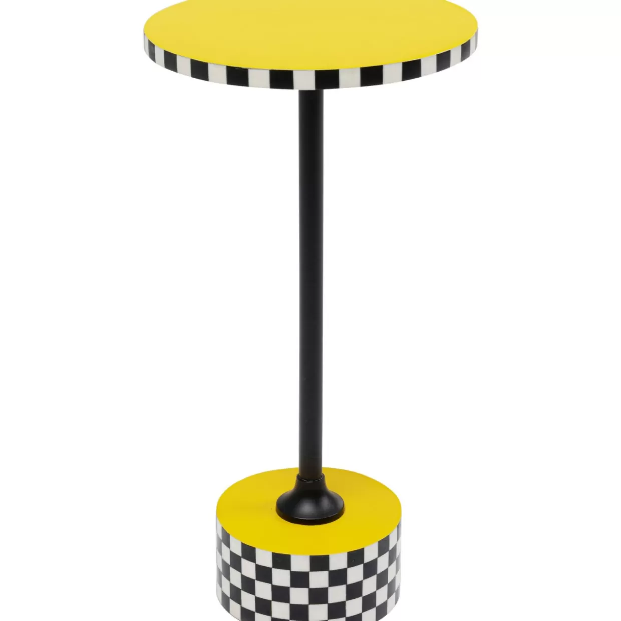 KARE Design Tische | Beistelltisch Domero Checkers Gelb O25Cm