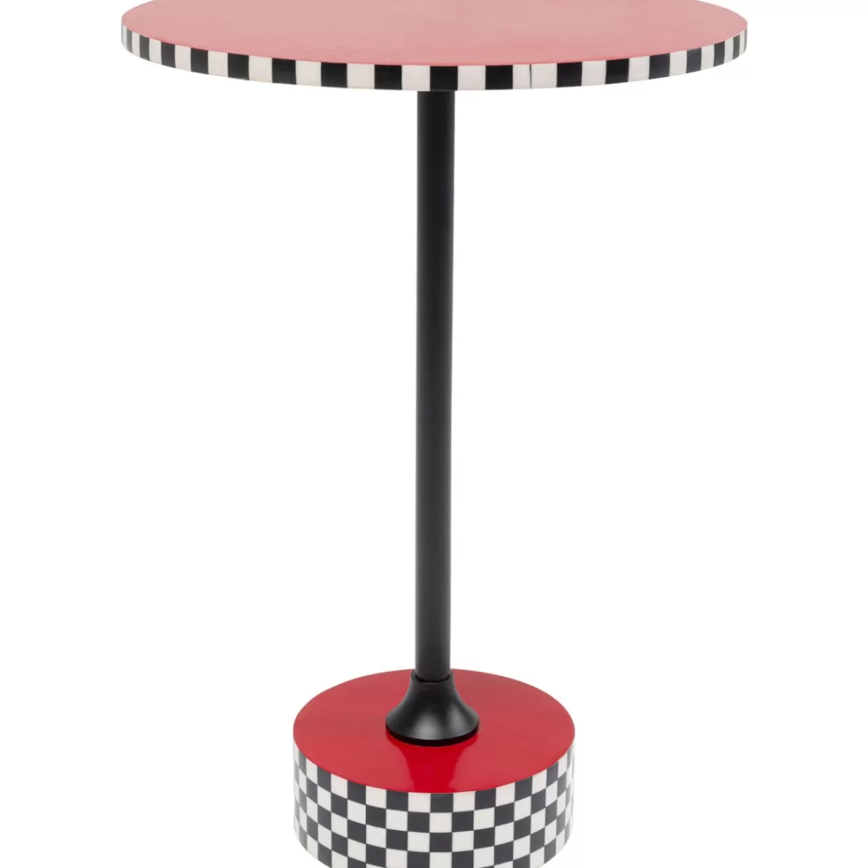 KARE Design Tische | Beistelltisch Domero Checkers Rot O40Cm
