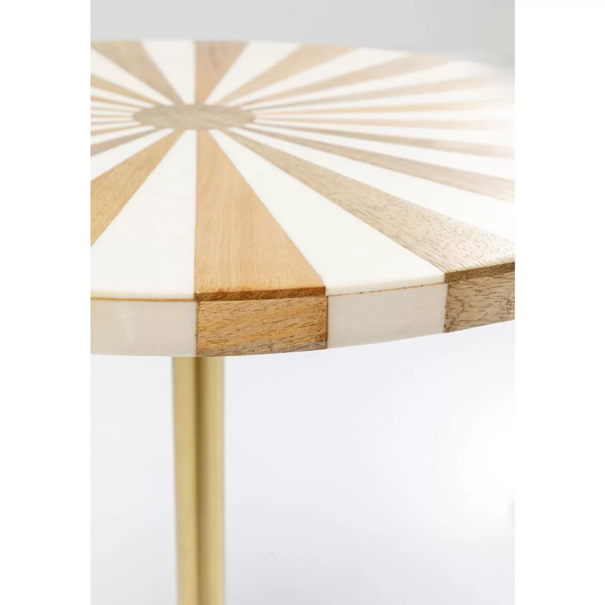 KARE Design Tische | Beistelltisch Domero Cirque Gold Weis O40Cm