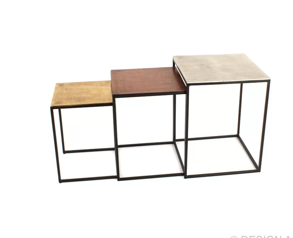 KARE Design Tische | Beistelltisch Loft Square Vintage (3/Set) 41X41Cm