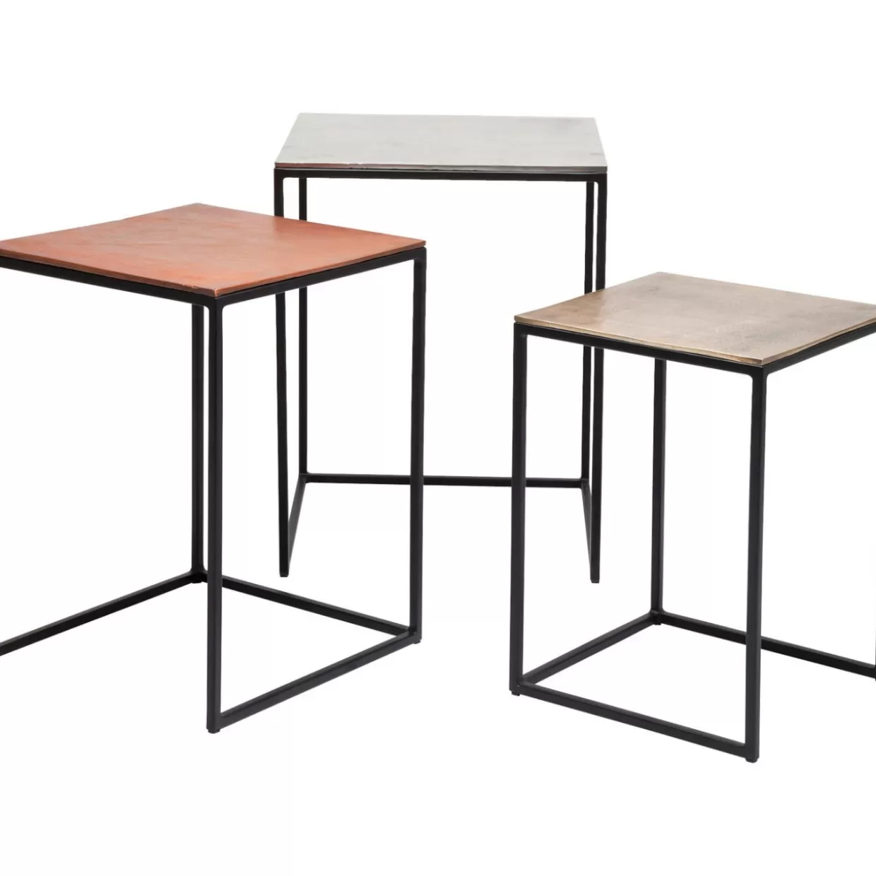KARE Design Tische | Beistelltisch Loft Square Vintage (3/Set) 41X41Cm
