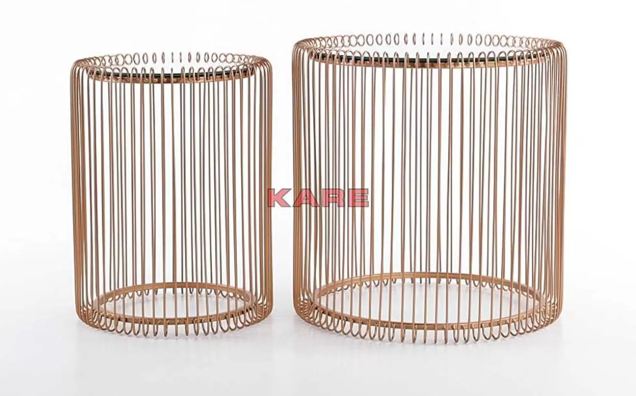 KARE Design Tische | Beistelltisch Wire Copper (2/Set) O44Cm