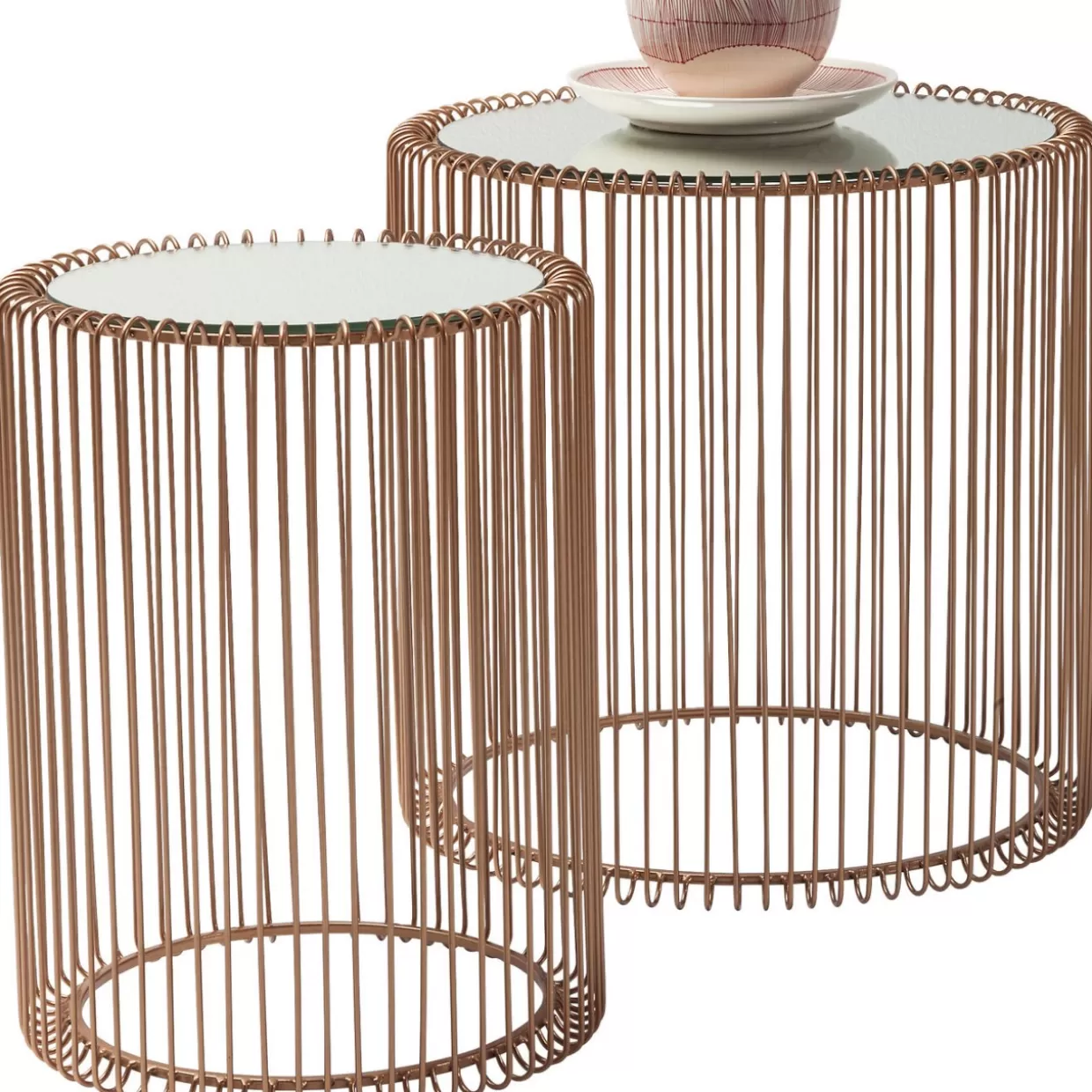 KARE Design Tische | Beistelltisch Wire Copper (2/Set) O44Cm