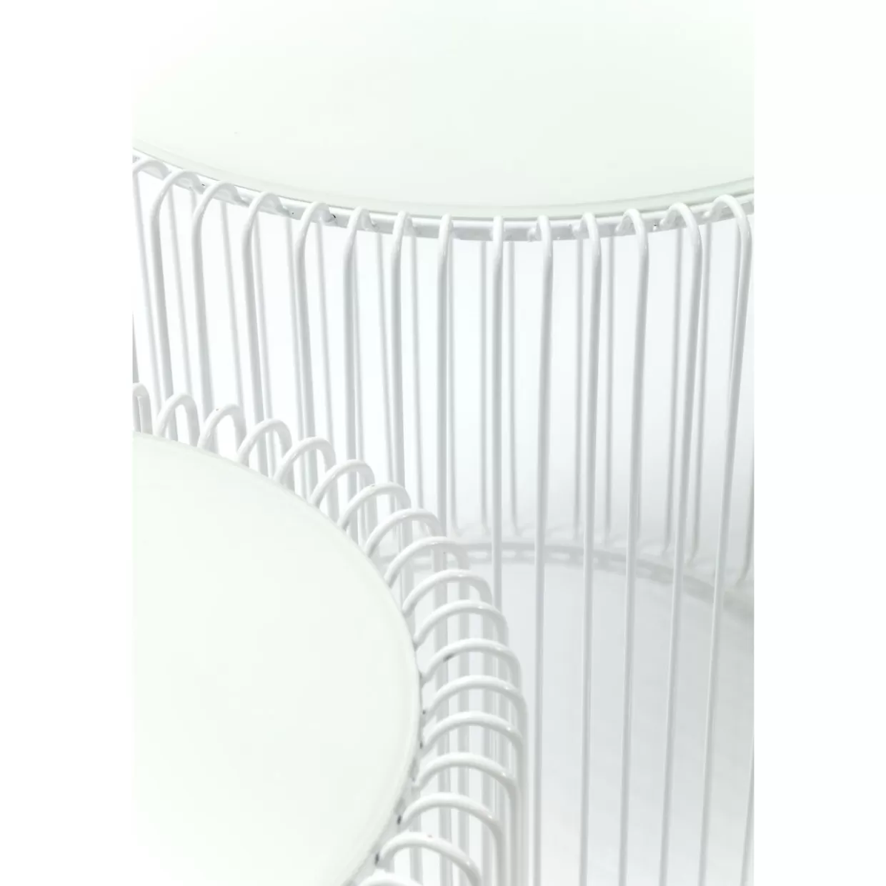 KARE Design Tische | Beistelltisch Wire White (2/Set) O44Cm
