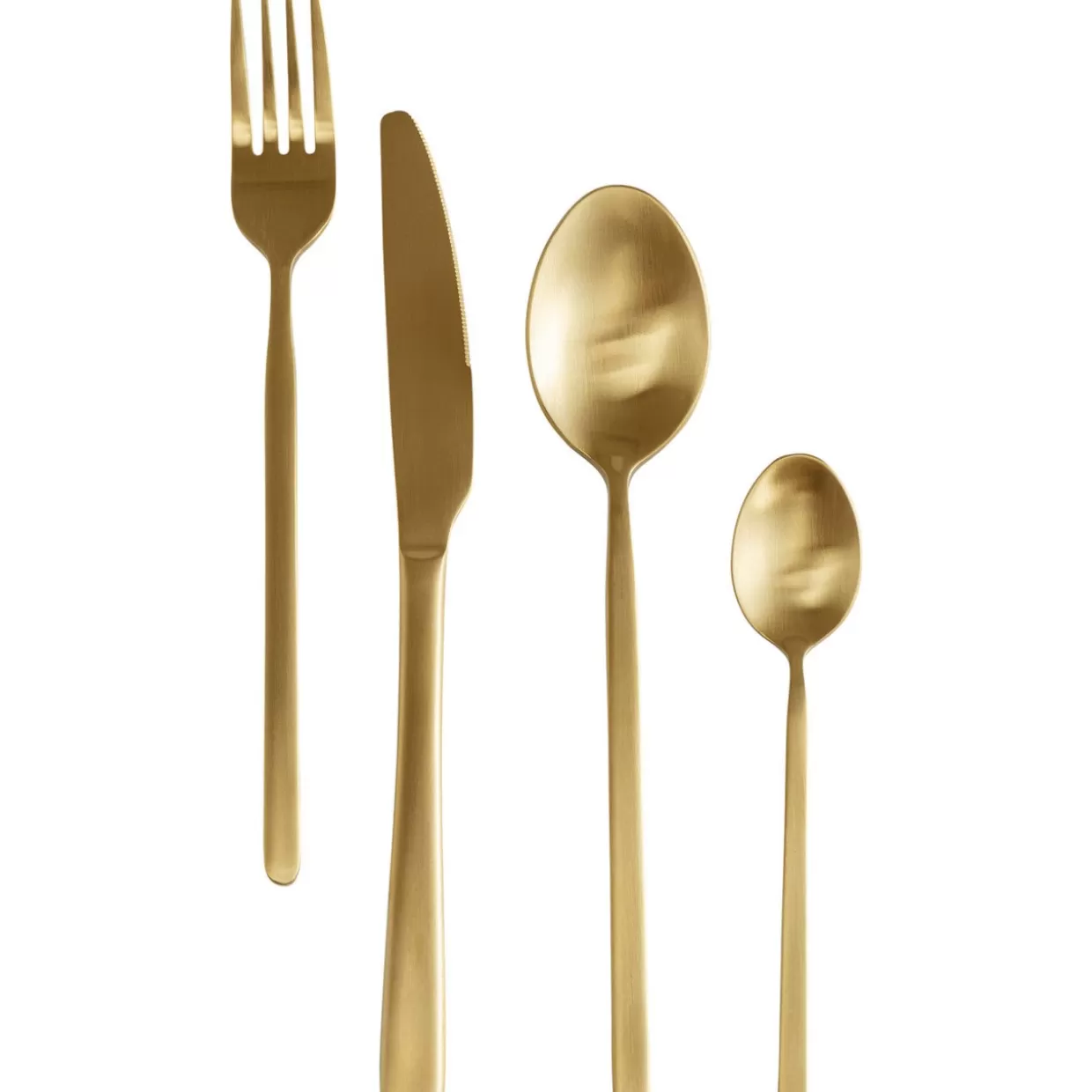 KARE Design Geschirr & Tischaccessoires | Besteck Gloria Matt Gold (16-Tlg.)