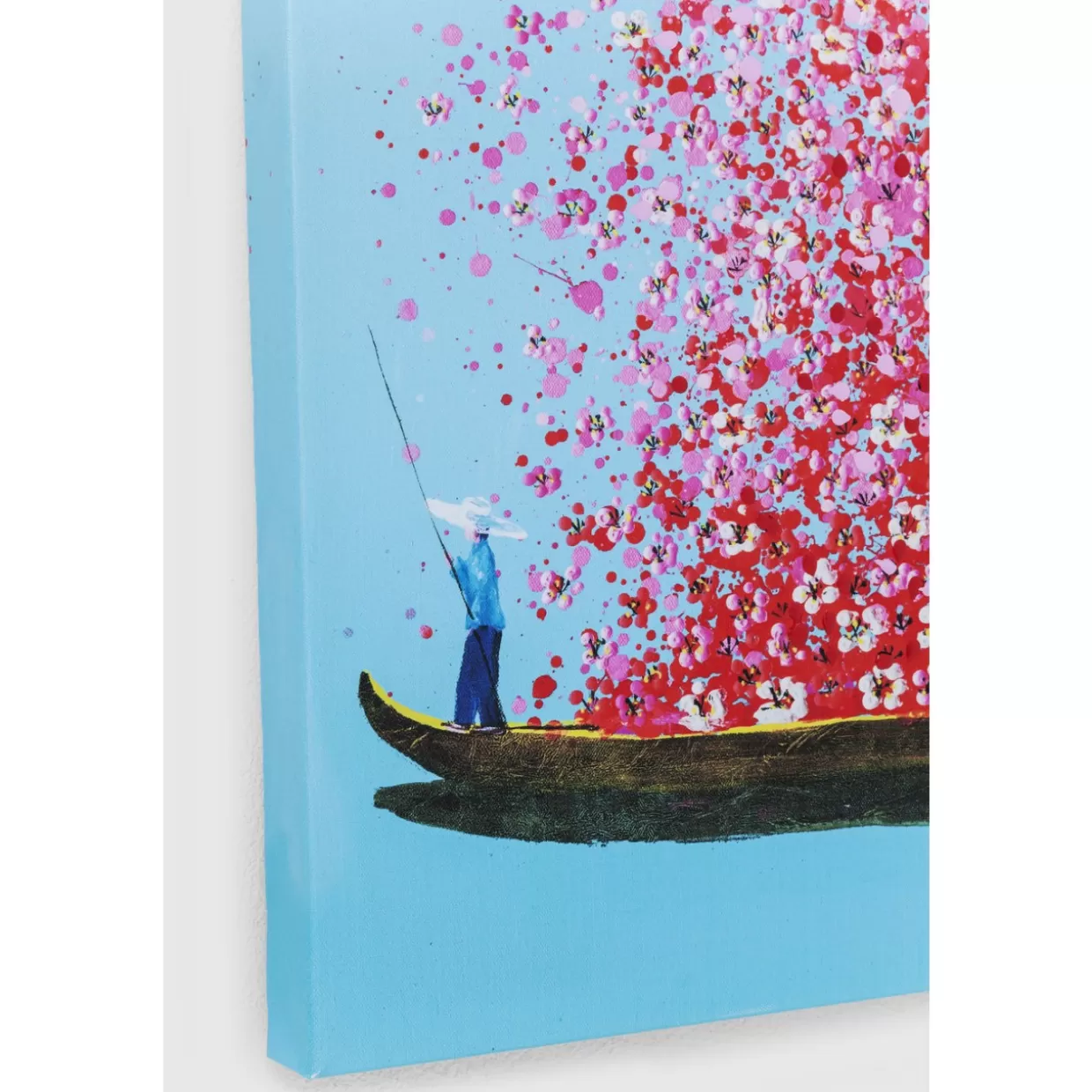 KARE Design Bilder | Bild Touched Flower Boat Blau Pink 80X100Cm
