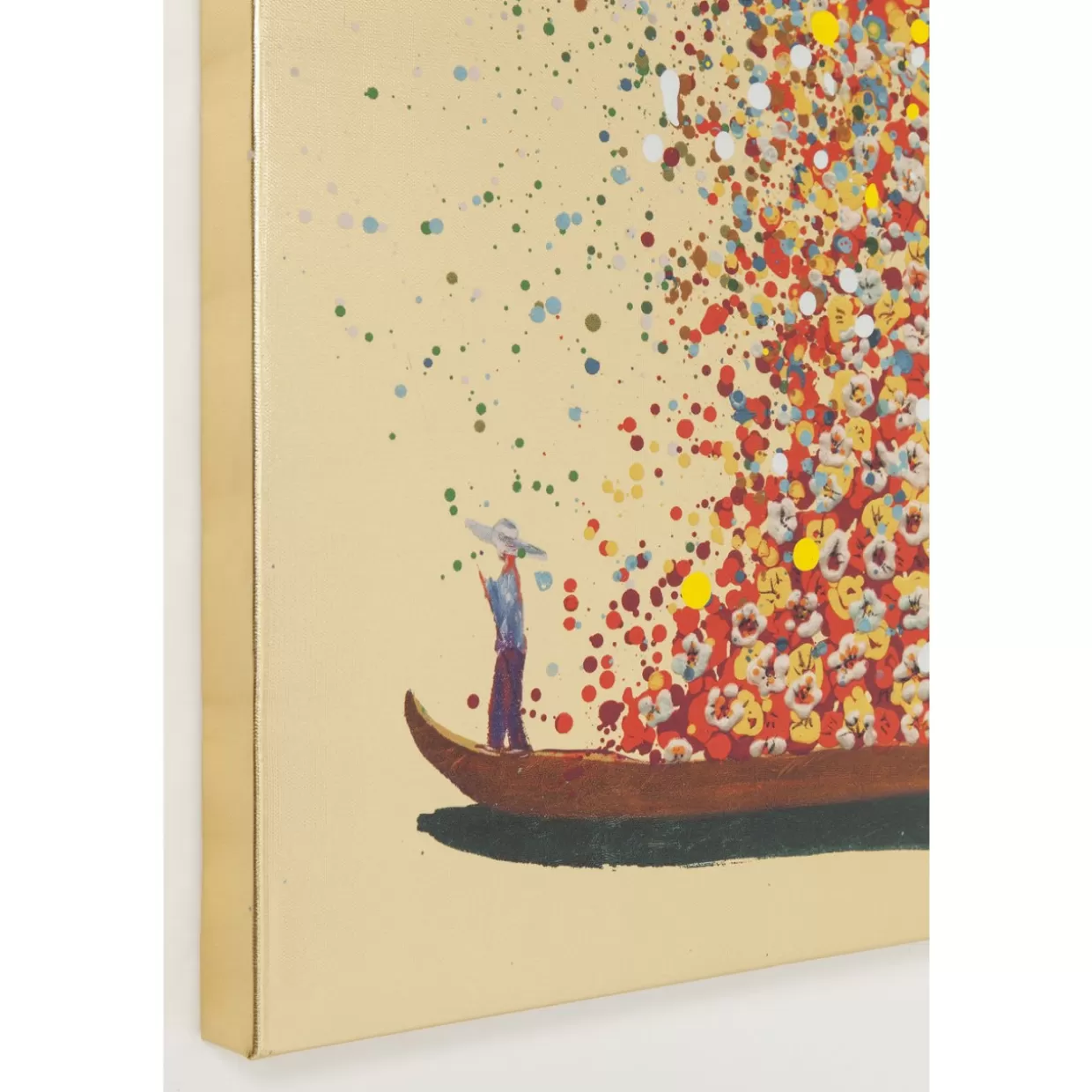 KARE Design Bilder | Bild Touched Flower Boat Gold Rot 120X160Cm