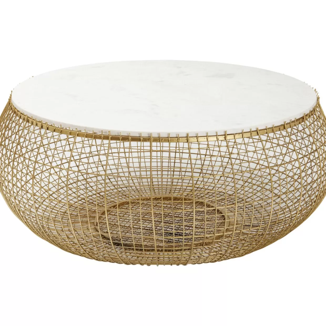 KARE Design Tische | Couchtisch Cesta Marmor Gold O100Cm