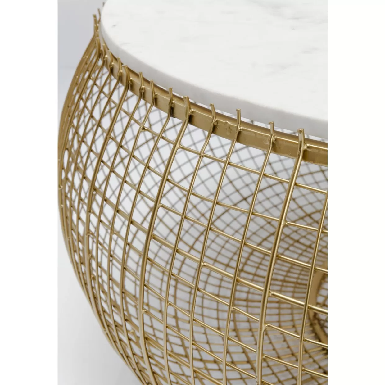 KARE Design Tische | Couchtisch Cesta Marmor Gold O100Cm
