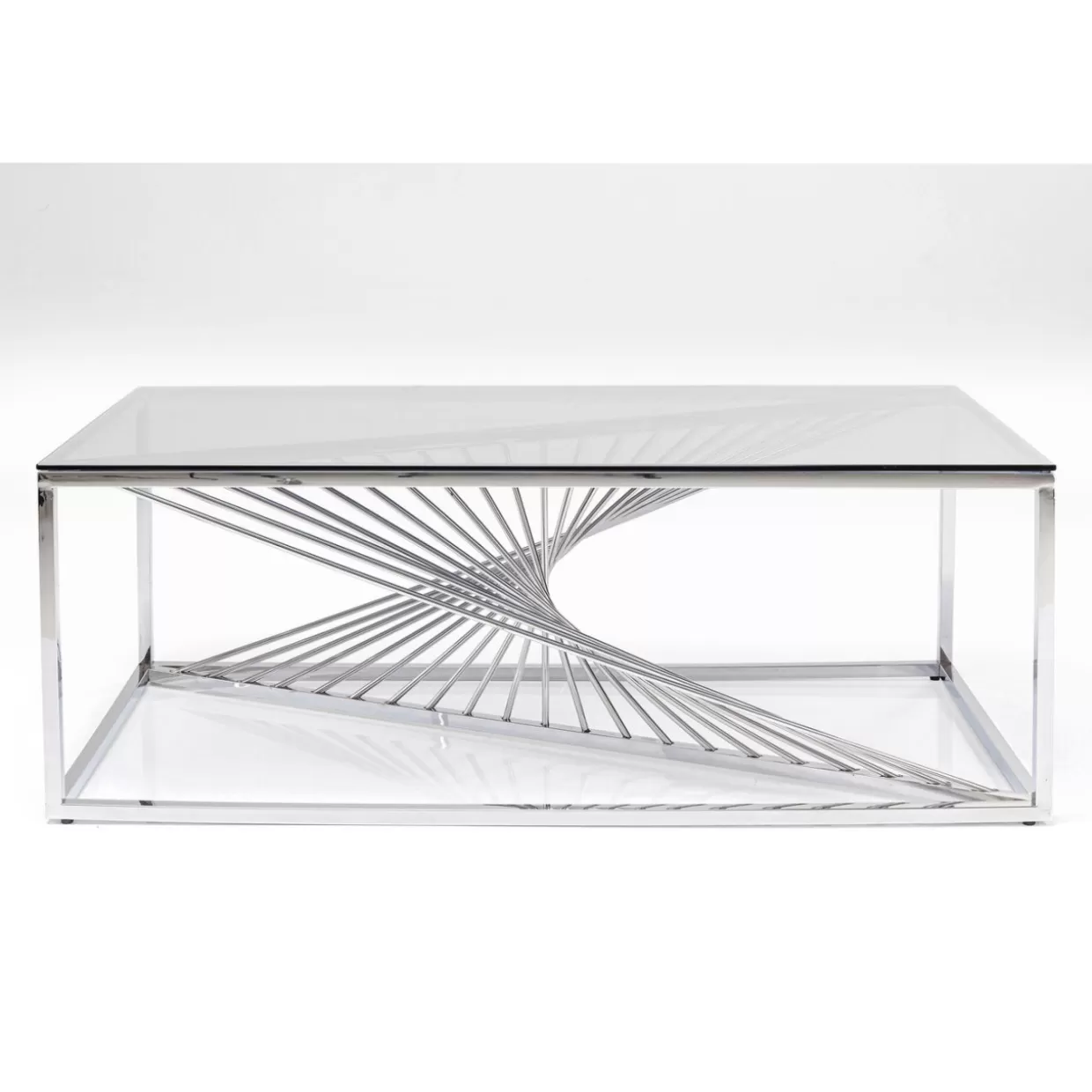 KARE Design Tische | Couchtisch Laser Silber Klarglas 120X60
