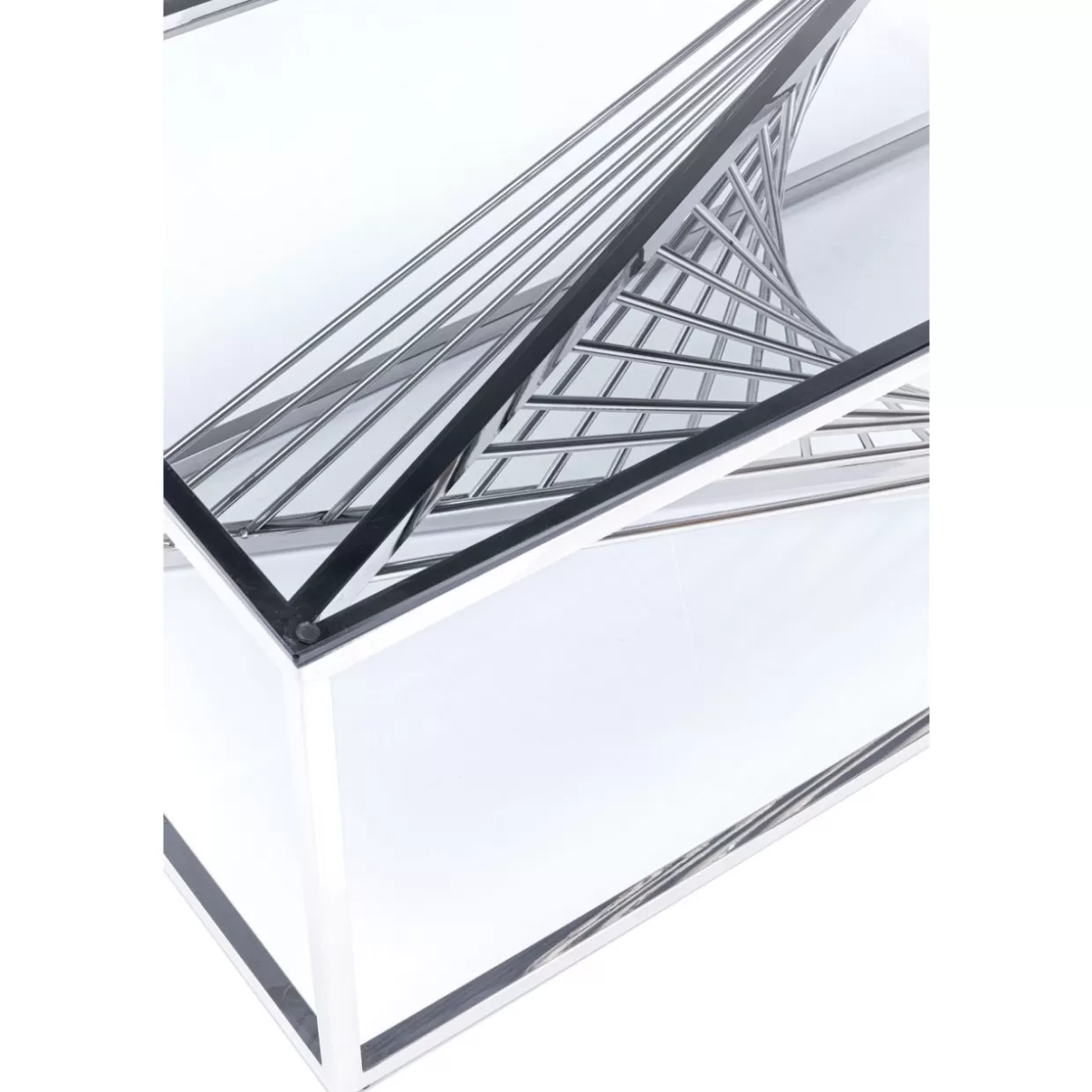 KARE Design Tische | Couchtisch Laser Silber Klarglas 120X60