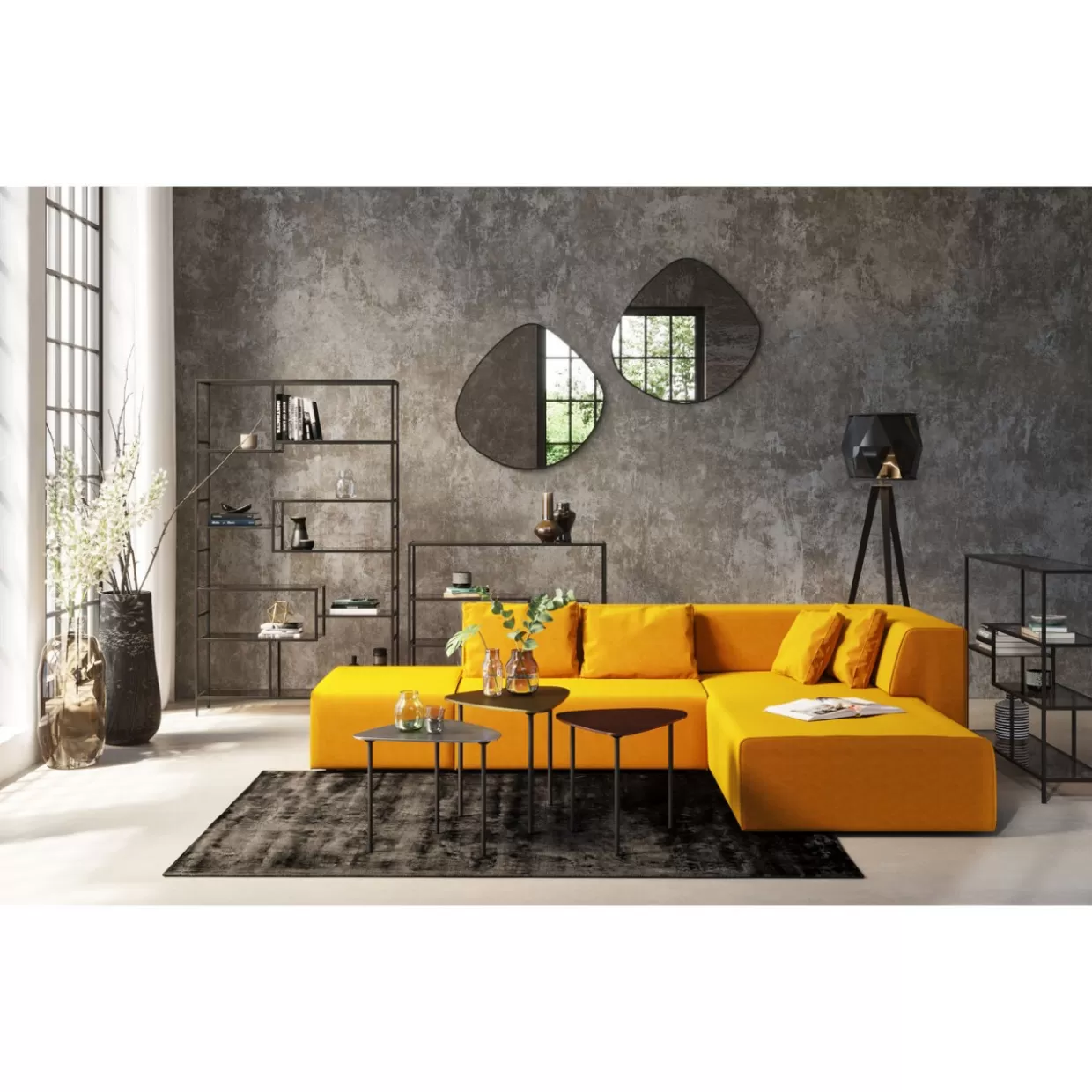 KARE Design Tische | Couchtisch Loft Triangle Vintage (3/Set)