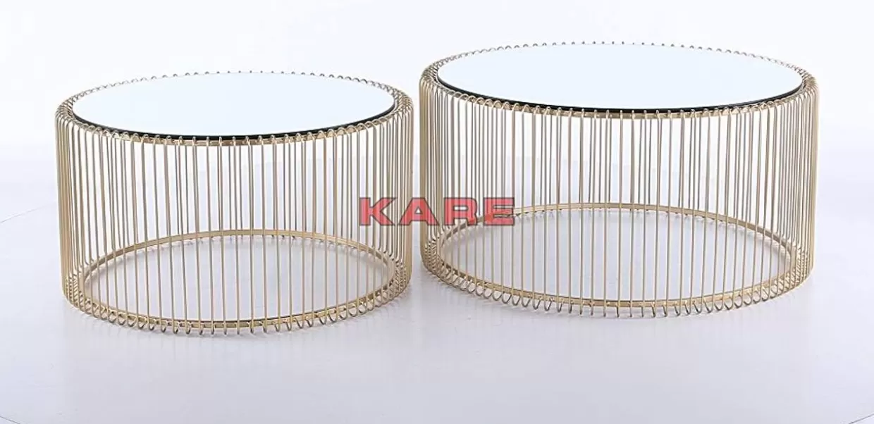 KARE Design Tische | Couchtisch Wire Messing (2/Set)