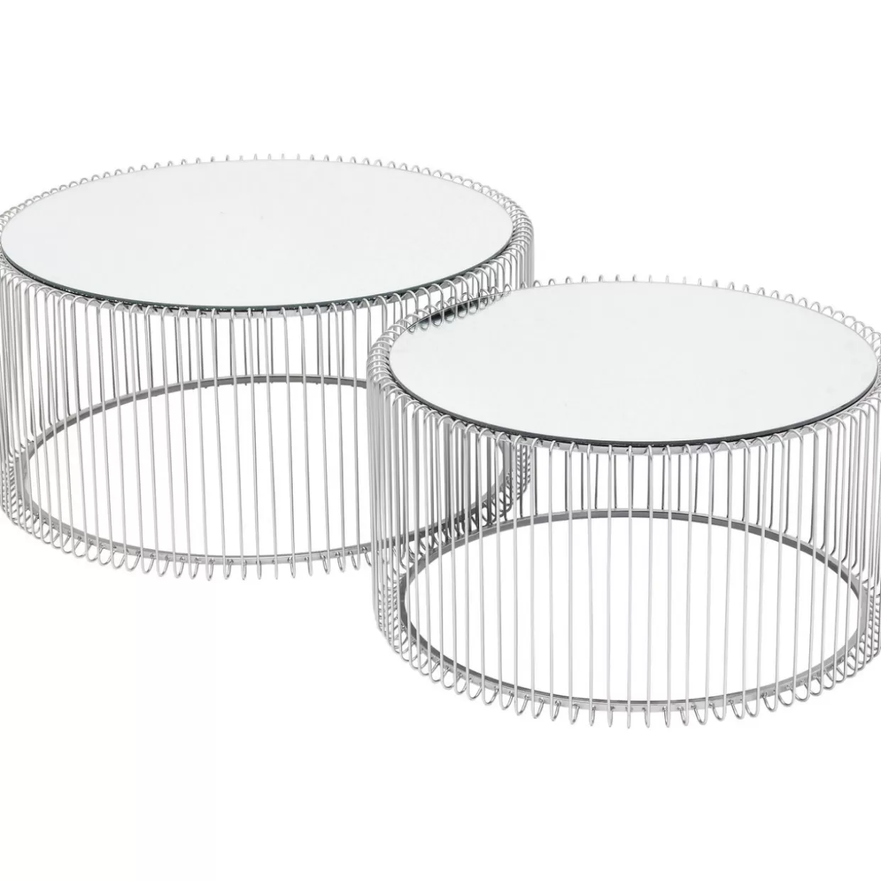 KARE Design Tische | Couchtisch Wire Silber (2/Set)