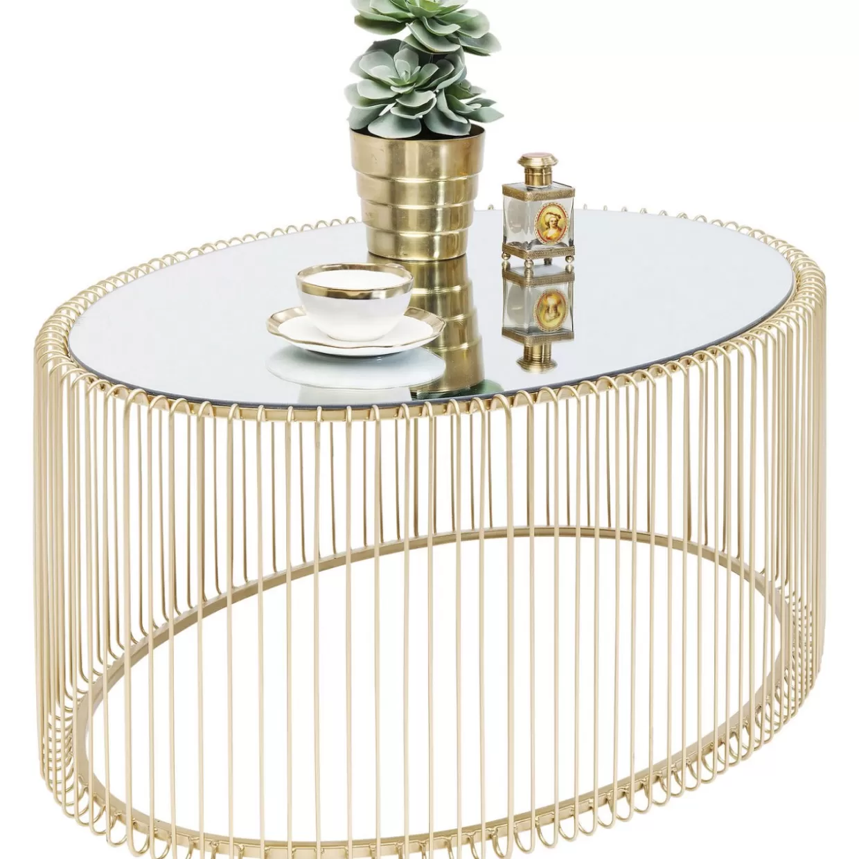 KARE Design Tische | Couchtisch Wire Uno Brass 60X90Cm