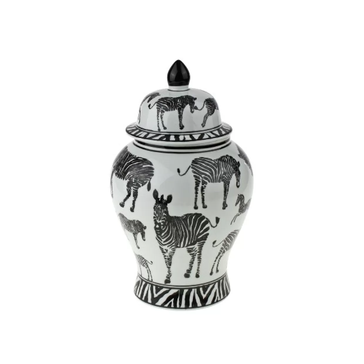 KARE Design Vasen | Deckelvase Zebra