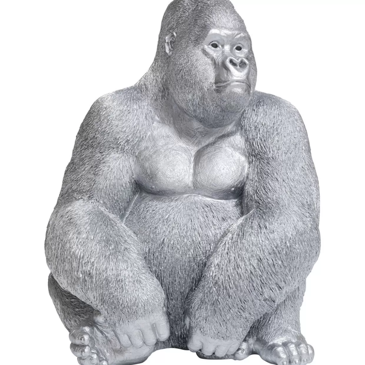 KARE Design Deko & Geschenkartikel | Deko Figur Monkey Gorilla Side Xl Silber Matt