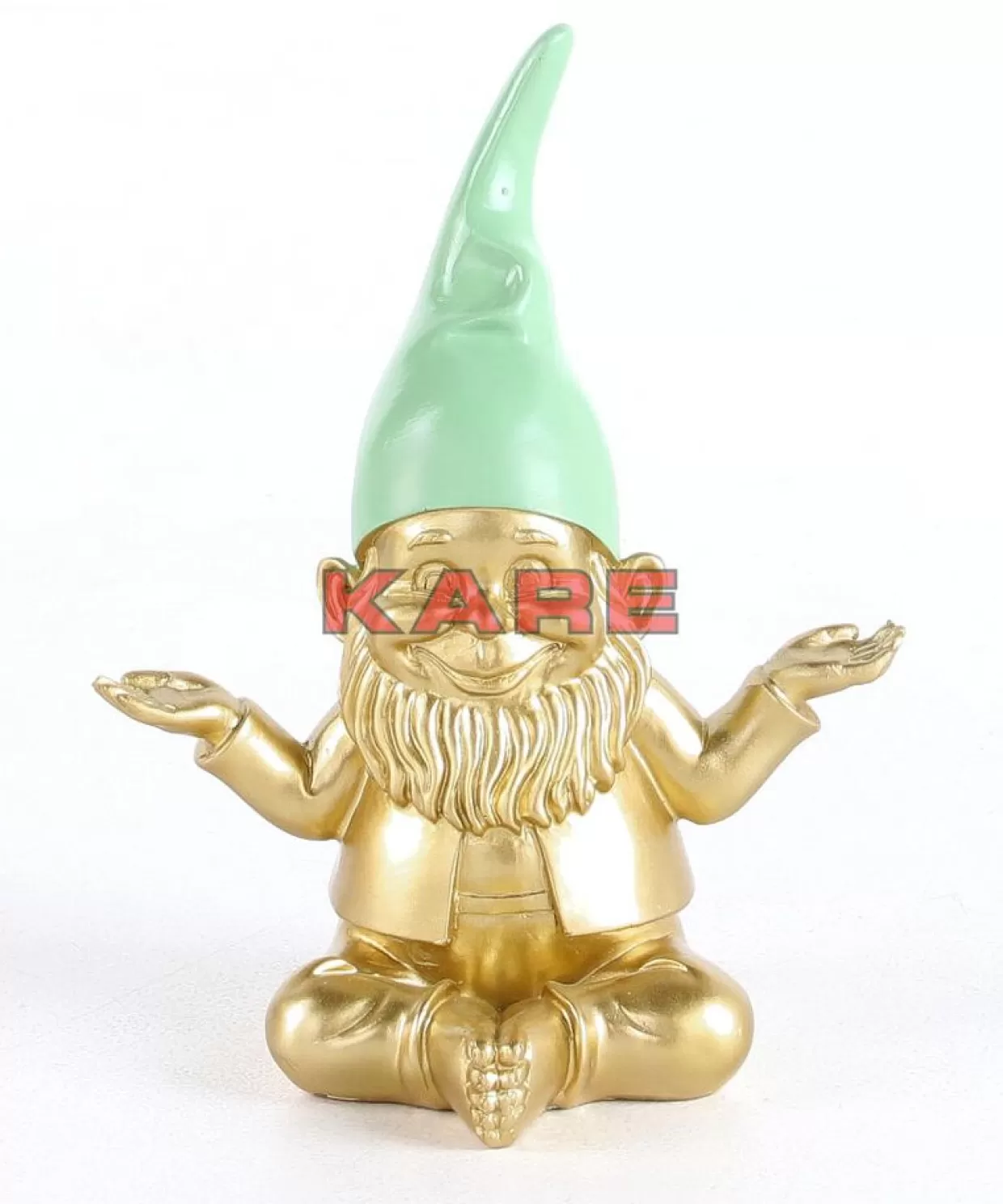 KARE Design Deko & Geschenkartikel | Deko Figur Zwerg Meditation Gold Grun 19Cm