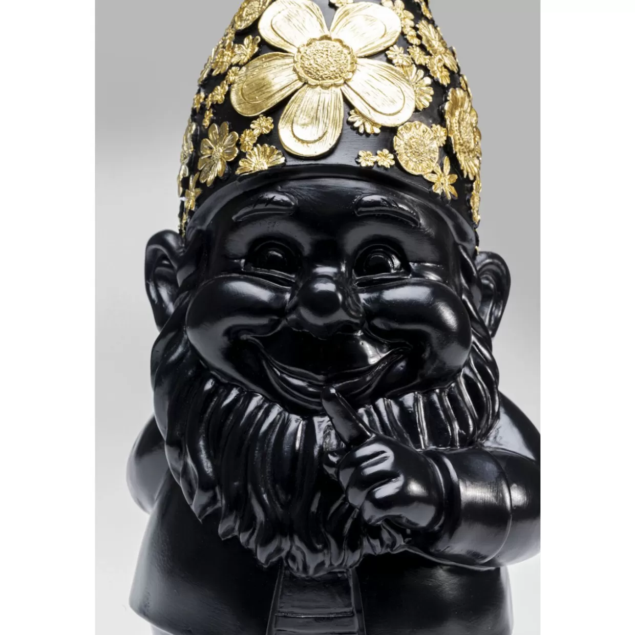 KARE Design Deko & Geschenkartikel | Deko Figur Zwerg Standing Schwarz Gold 46Cm