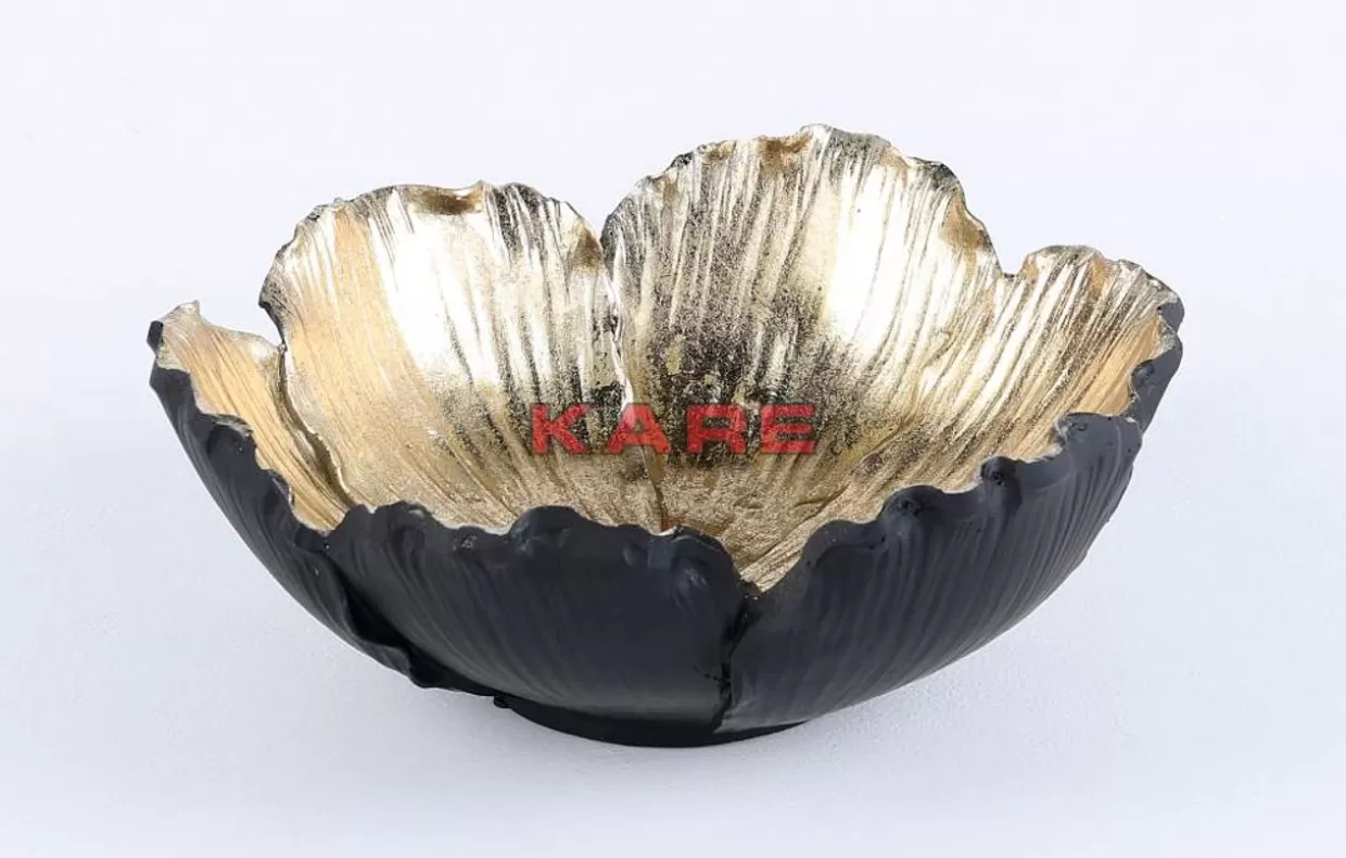 KARE Design Deko & Geschenkartikel | Deko Schale Flower Bloom Schwarz Gold O25Cm