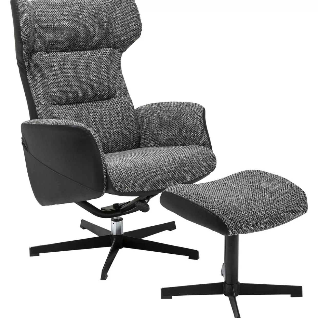 KARE Design Sessel | Drehsessel Mit Hocker Ohio Salt And Pepper