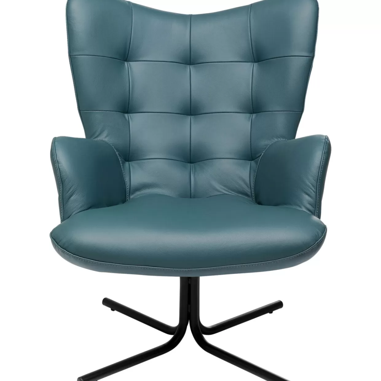 KARE Design Sessel | Drehsessel Oscar Leder Blau