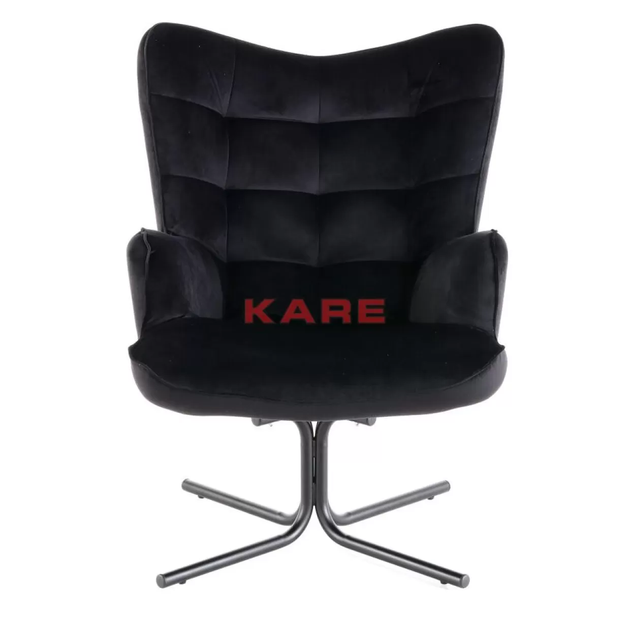 KARE Design Sessel | Drehsessel Oscar Velvet Schwarz