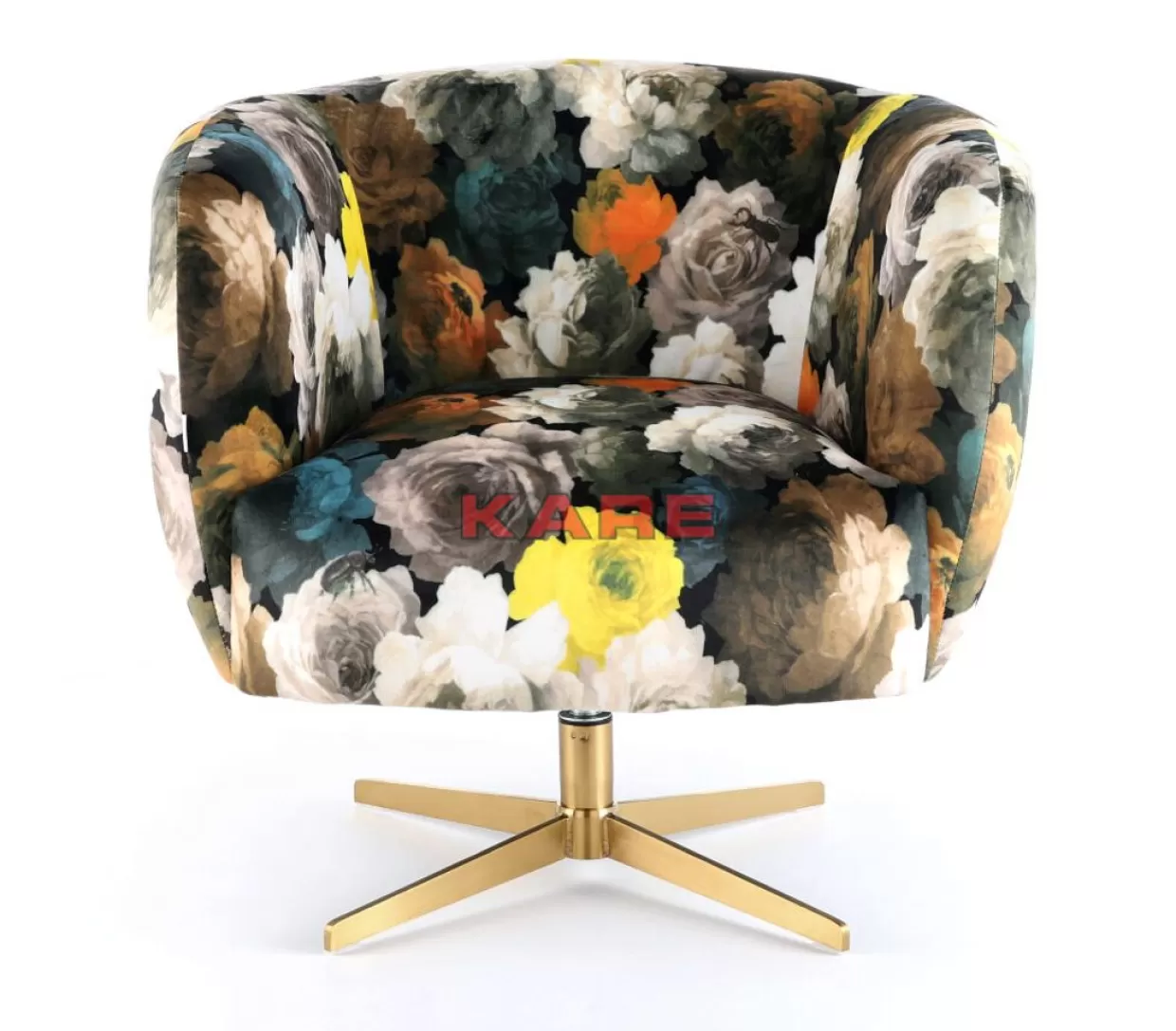 KARE Design Sessel | Drehsessel Peony Flower Gelb