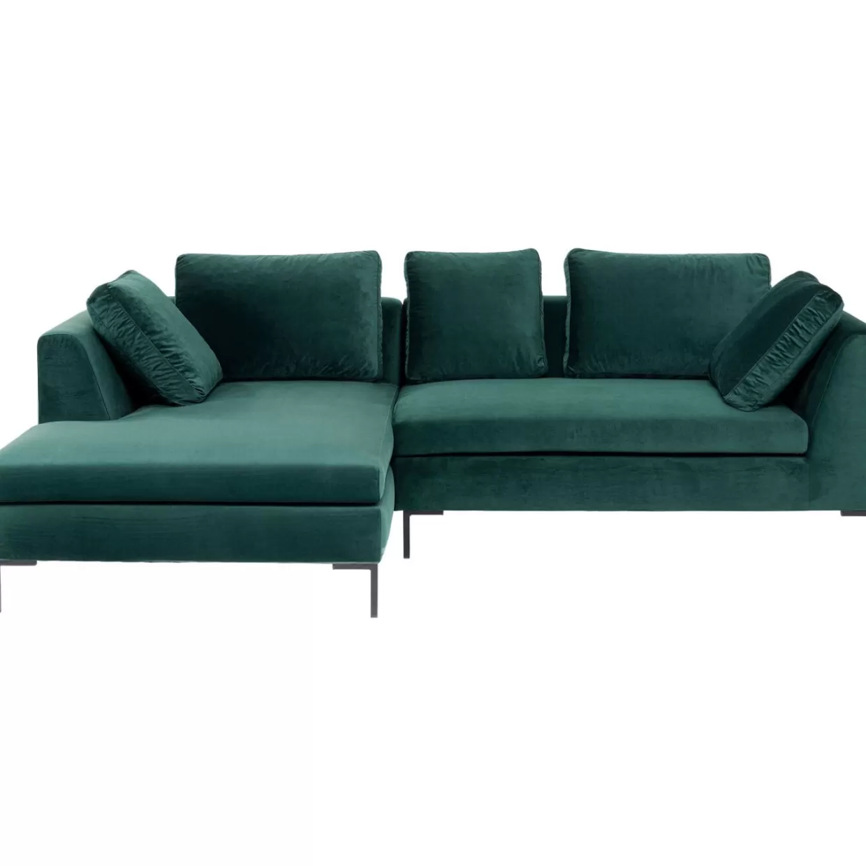 KARE Design Sofas & Couches | Ecksofa Gianni Small Velvet Dunkelgrun Links