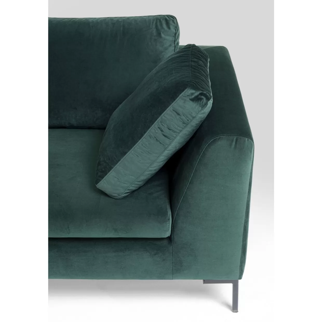 KARE Design Sofas & Couches | Ecksofa Gianni Small Velvet Dunkelgrun Links