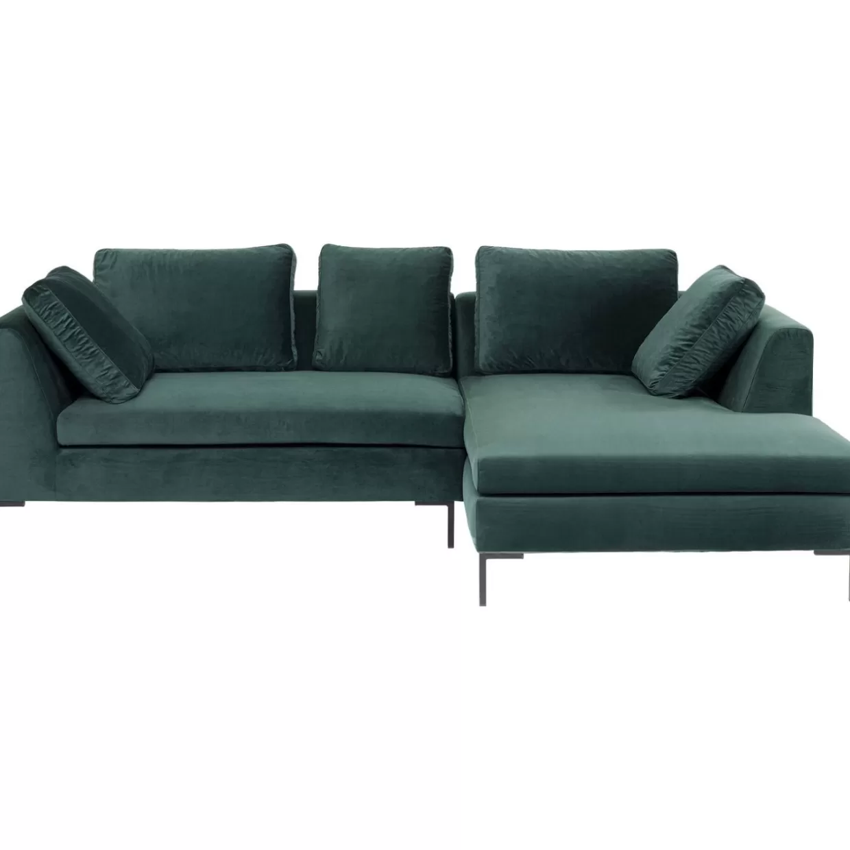 KARE Design Sofas & Couches | Ecksofa Gianni Small Velvet Dunkelgrun Rechts