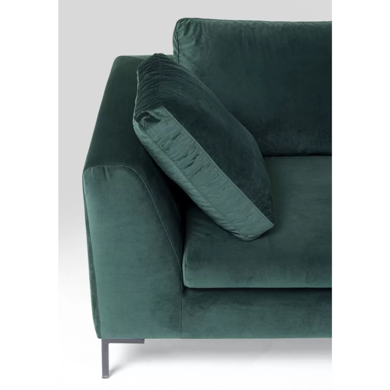 KARE Design Sofas & Couches | Ecksofa Gianni Small Velvet Dunkelgrun Rechts