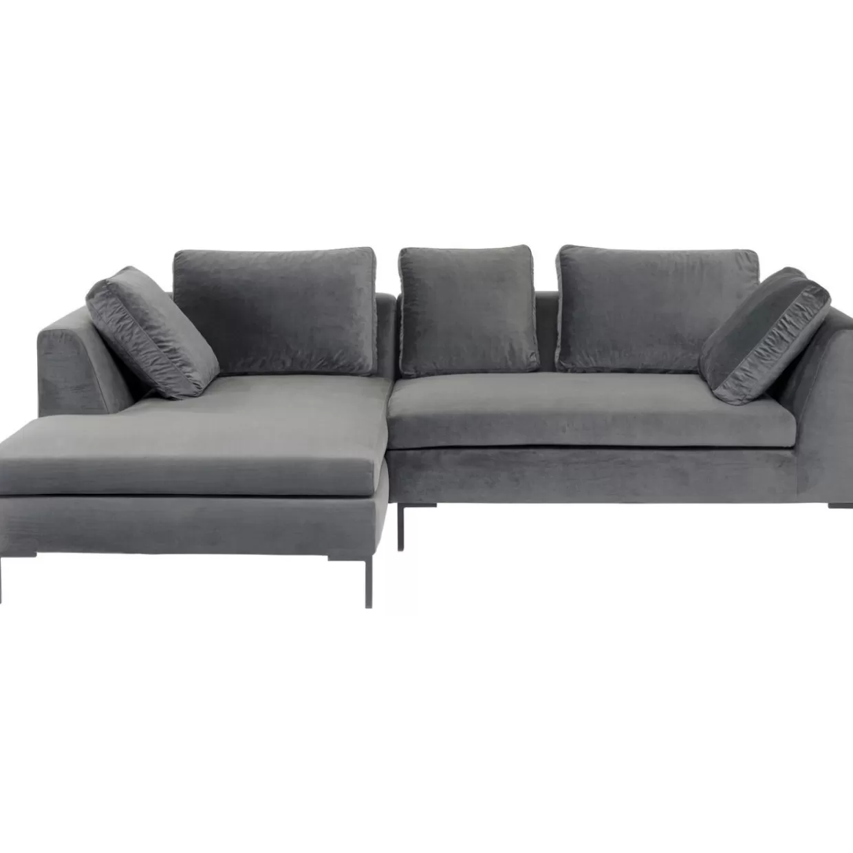 KARE Design Sofas & Couches | Ecksofa Gianni Small Velvet Grau Links