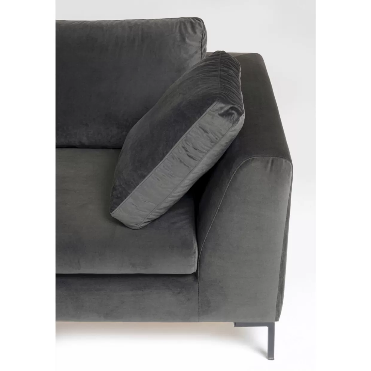KARE Design Sofas & Couches | Ecksofa Gianni Small Velvet Grau Links