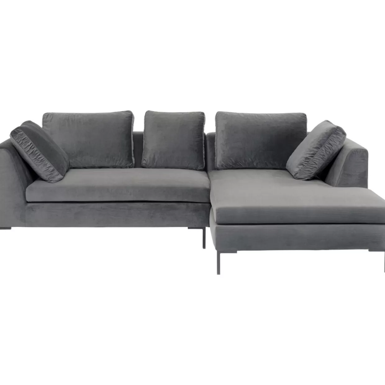 KARE Design Sofas & Couches | Ecksofa Gianni Small Velvet Grau Rechts