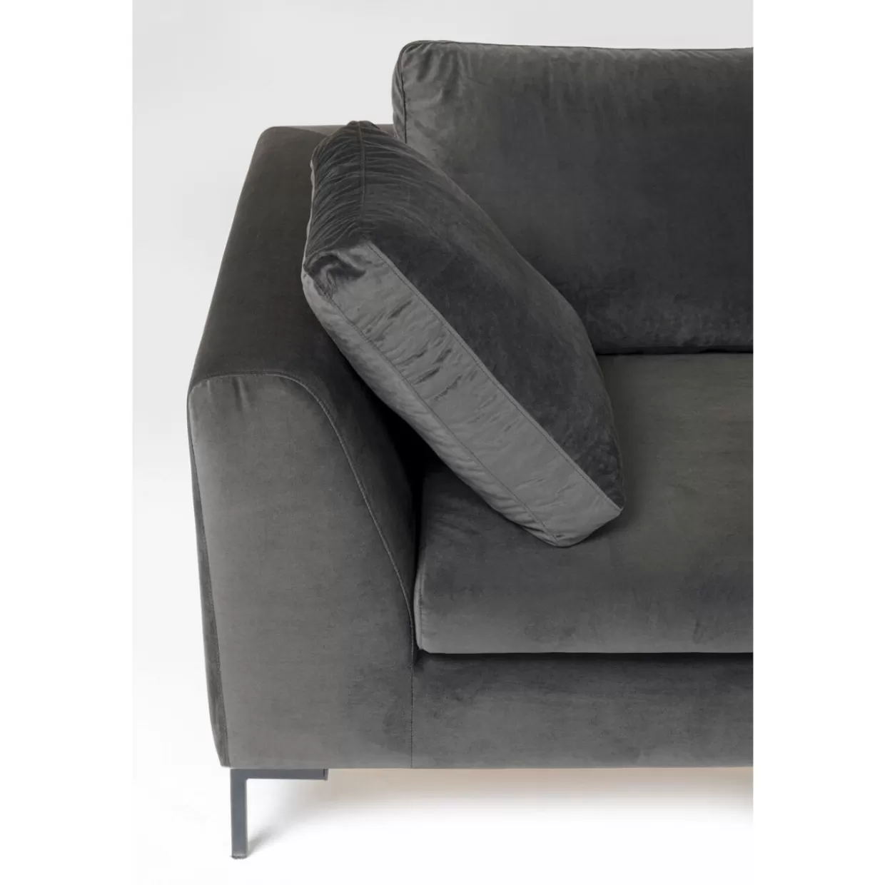 KARE Design Sofas & Couches | Ecksofa Gianni Small Velvet Grau Rechts