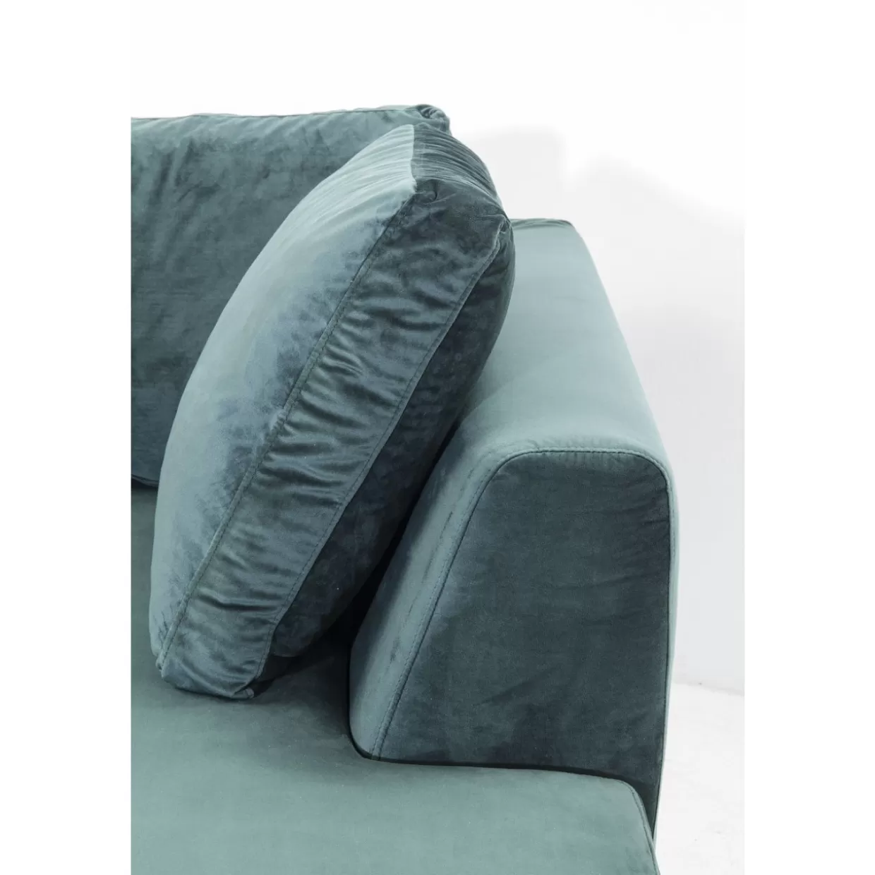 KARE Design Sofas & Couches | Ecksofa Gianni Velvet Dunkelgrun Links Schwarz