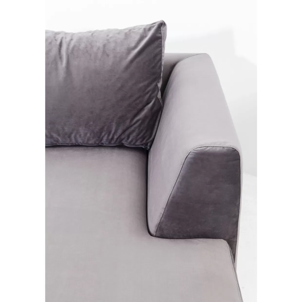 KARE Design Sofas & Couches | Ecksofa Gianni Velvet Grau Rechts Schwarz