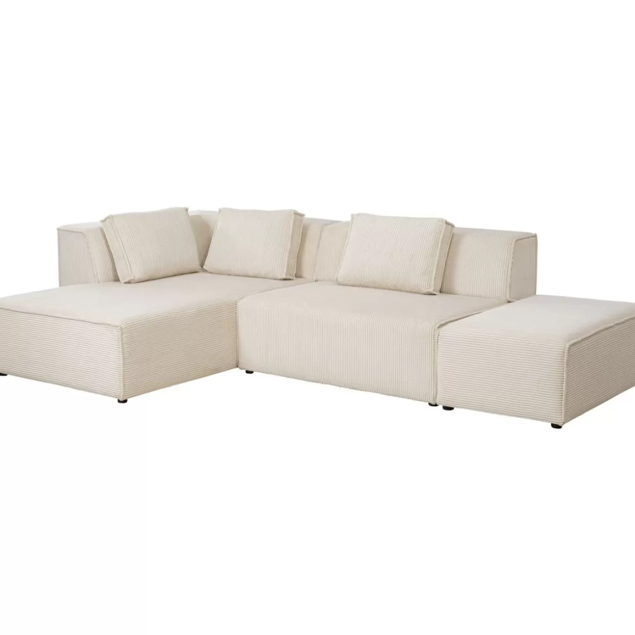 KARE Design Sofas & Couches | Ecksofa Infinity Ottomane Cord Creme Links