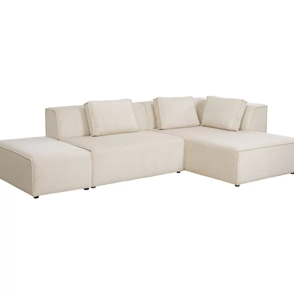 KARE Design Sofas & Couches | Ecksofa Infinity Ottomane Cord Creme Rechts