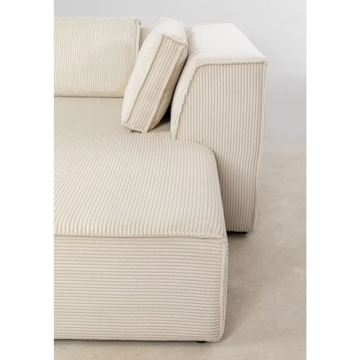 KARE Design Sofas & Couches | Ecksofa Infinity Ottomane Cord Creme Rechts