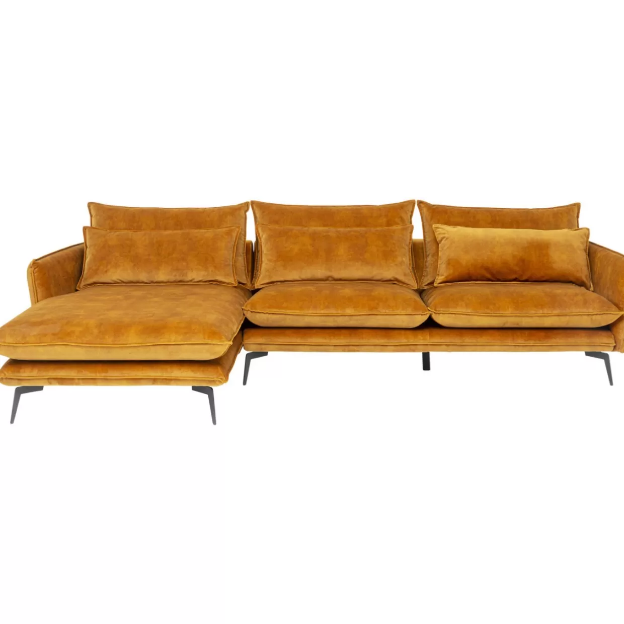 KARE Design Sofas & Couches | Ecksofa Monza Links Velvet Curry 296Cm