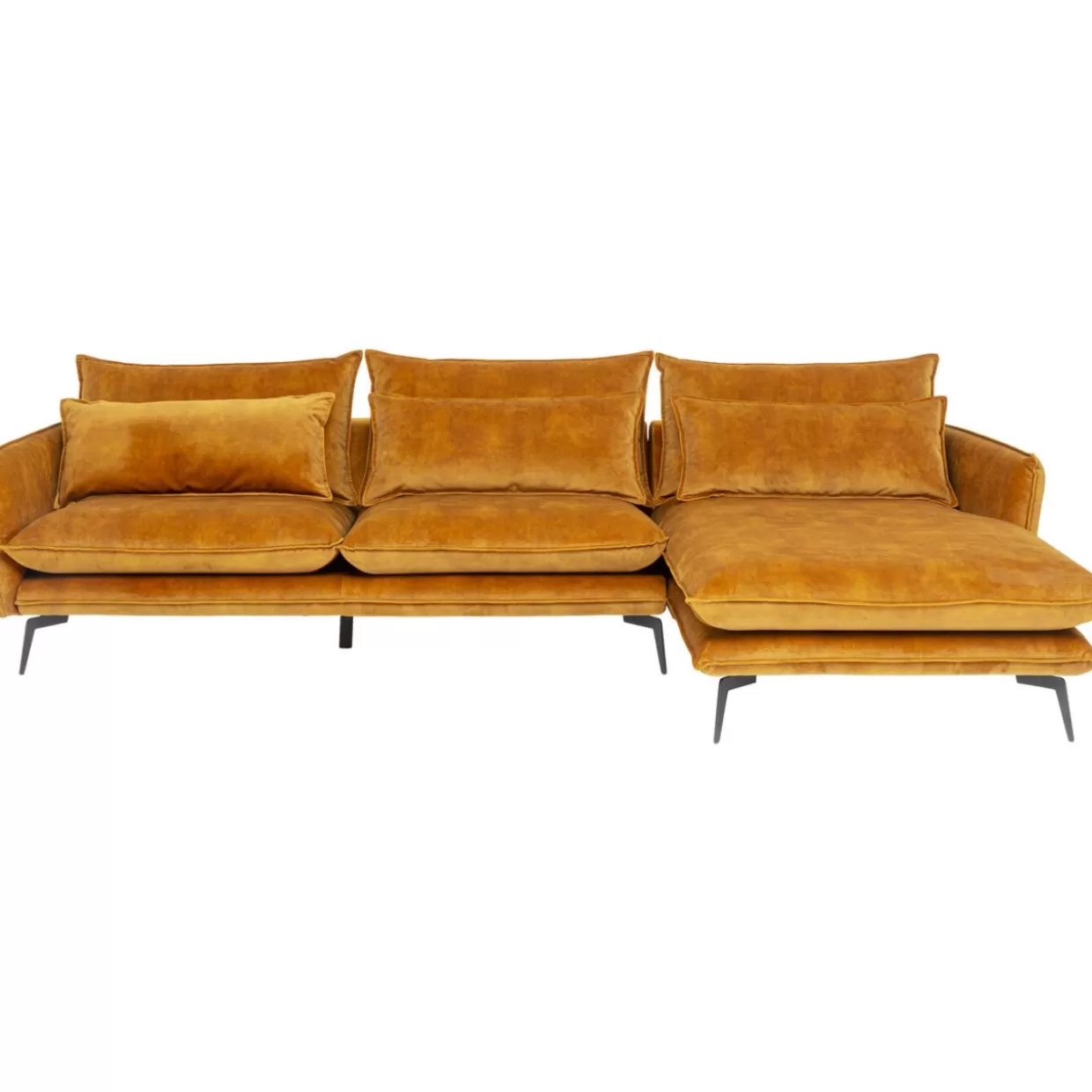 KARE Design Sofas & Couches | Ecksofa Monza Rechts Velvet Curry 296Cm