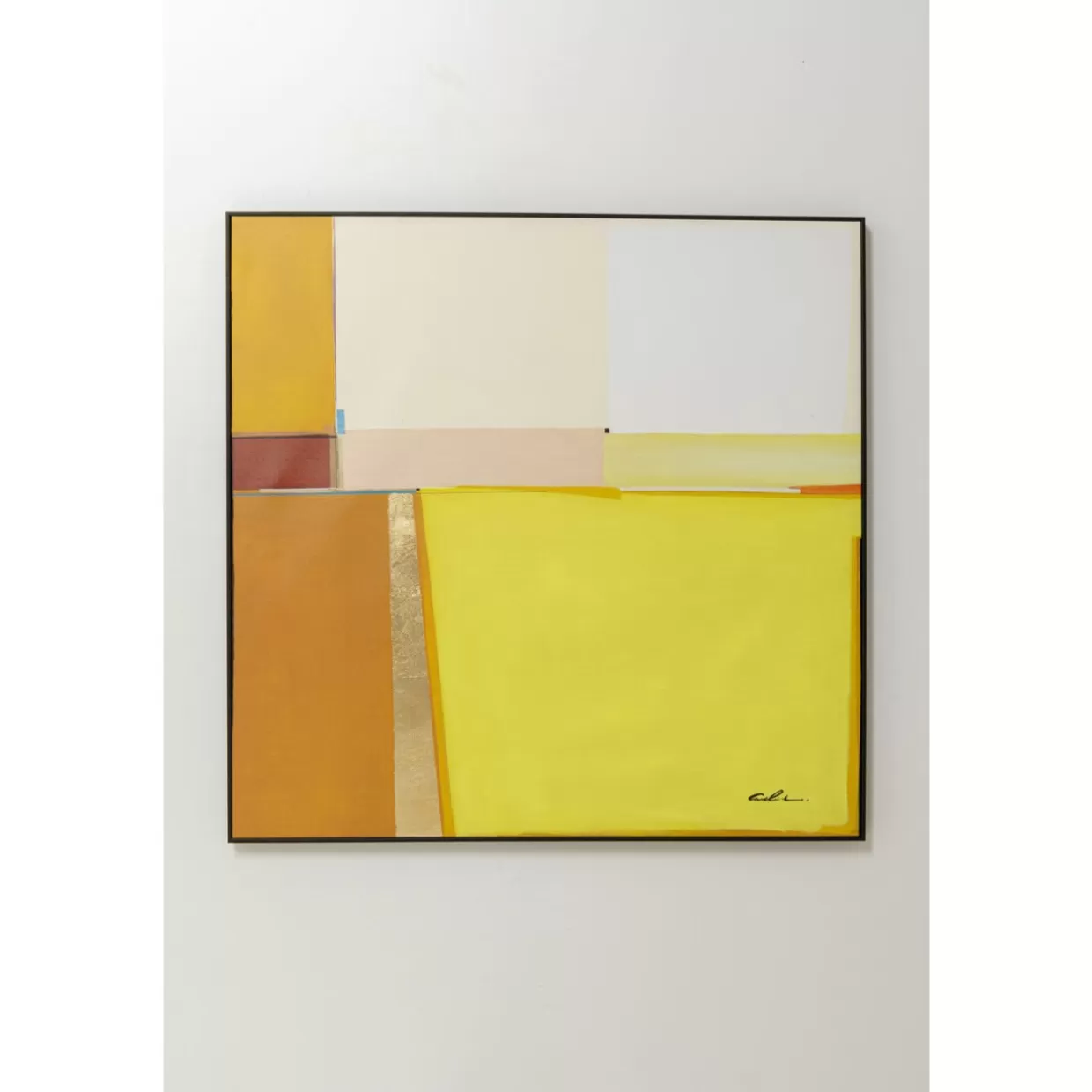 KARE Design Bilder | Gerahmtes Bild Abstract Shapes Gelb 113X113Cm