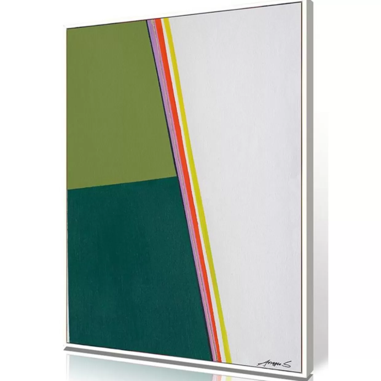 KARE Design Bilder | Gerahmtes Bild Abstract Shapes Khaki 73X103Cm