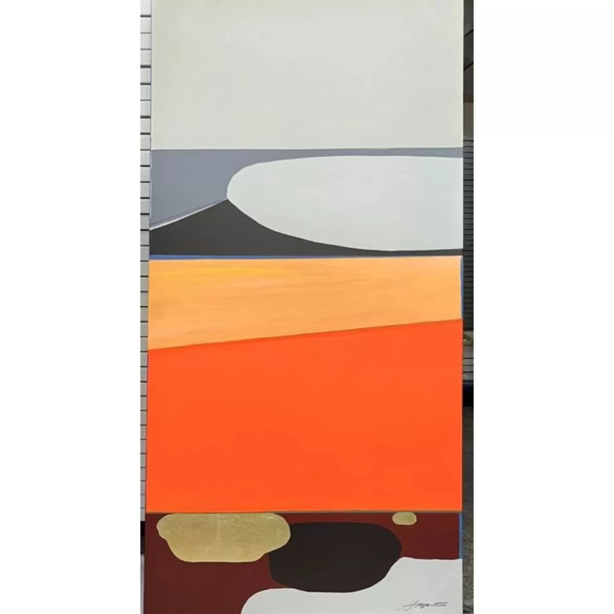 KARE Design Bilder | Gerahmtes Bild Abstract Shapes Orange 73X143Cm