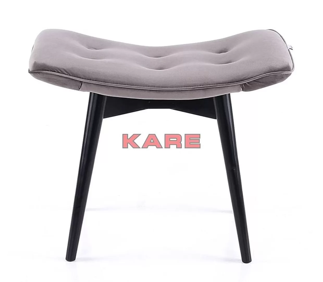 KARE Design Sitzbänke | Hocker Black Vicky Velvet Grau 46X59Cm