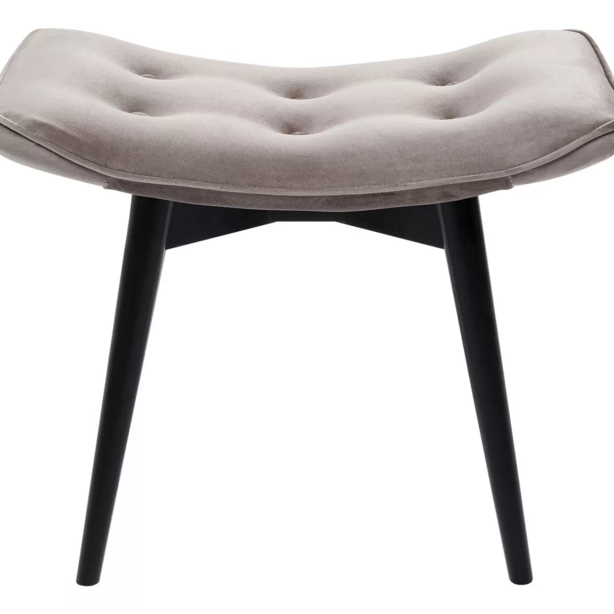 KARE Design Sitzbänke | Hocker Black Vicky Velvet Grau 46X59Cm