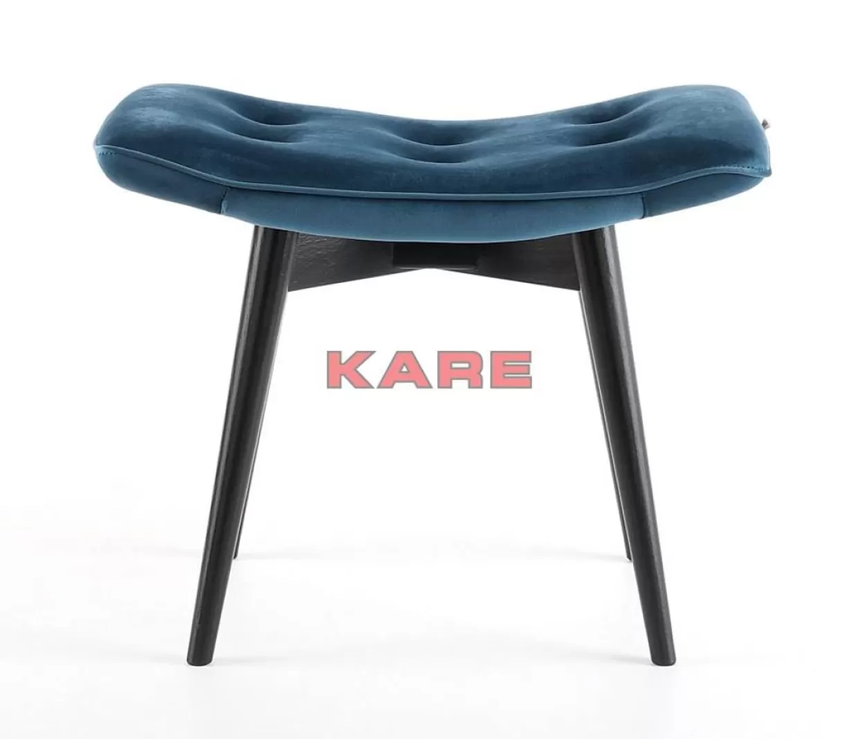 KARE Design Sitzbänke | Hocker Black Vicky Velvet Petrol 46X59Cm