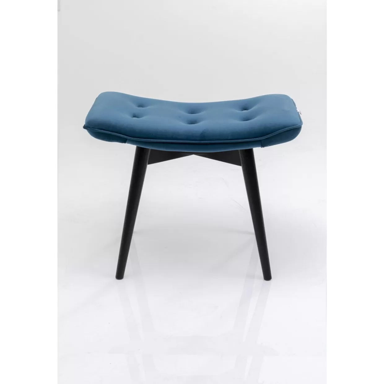 KARE Design Sitzbänke | Hocker Black Vicky Velvet Petrol 46X59Cm